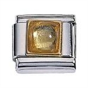 Afbeelding van Zoppini - 9mm - synthetische steen vierkant geel