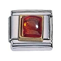 Afbeelding van Zoppini - 9mm - synthetische steen vierkant oranje