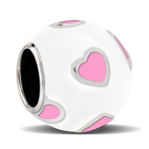 Afbeelding van Cool kids - CK035 Heart white pink 