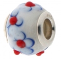 Afbeelding van Cool B - Murano -  Rood, wit, blauwe bloemen CB3004